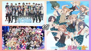 BanG Dream! vs ACTORS (ft Hanjyuku Girls) | Songs Comparisons