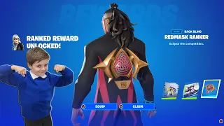 After School My 10 Year Old Kid Unlocking NEW FREE Fortnite Tier 100 Skin RANKED Back Bling