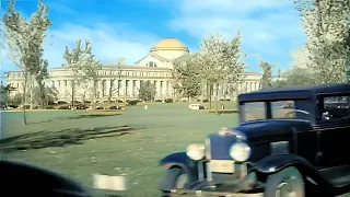 Driving in Washington DC 1940s in color [60fps, Remastered] w/sound design added