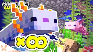 How I Got INFINITE RARE BLUE AXOLOTL In Minecraft Survival (#28)