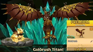 Goldrush Max Level 134 Titan Mode - New Premium Armorwing - Dragons:Rise of Berk