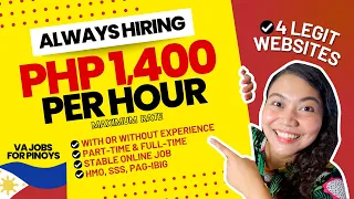 SAHOD upto $25/HR [P1.4K] 4 LEGIT Virtual Assistant Websites: ALWAYS HIRING w/ or WITHOUT EXPERIENCE