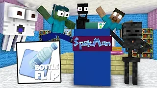 Monster School : EPIC BOTTLE FLIP CHALLENGE- Minecraft Animation