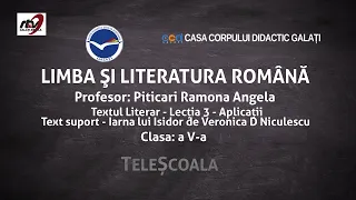 Limba Română -Clasa a 5-a -Textul Literar. Lecția 3-Aplicații. Text suport- Iarna lui Isidor