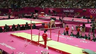 Japanese Female Gymnast on Unparallel Bars in North Greenwich Arena (July 29, 2012) for London 2012