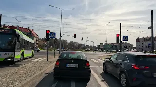 Polen / Allenstein - Olsztyn. Fahrt mit dem Auto 4K gopro 11