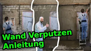 Wände Verputzen - ohne Putzschienen - Anleitung auch für Anfänger