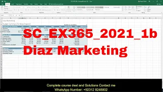 Shelly Cashman Excel 365/2021 | Module 1; SAM Project 1b | Diaz Marketing | SC_EX365_2021_1b