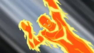 Human Torch action scenes from the cartoons Compilation(1994-2014)