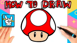 HOW TO DRAW a MARIO MUSHROOM *Very Easy* Method STEP BY STEP Cool DRAWINGS