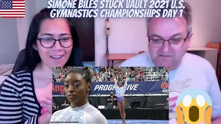 🇩🇰NielsensTV2 REACTS TO 🇺🇸Simone Biles STUCK Vault 2021 U.S. Gymnastics Championships Day 1-😱💕