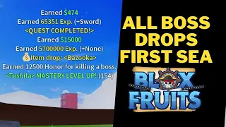 All Boss Drops in Blox Fruits | First Sea | All Bosses Location