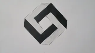 How to draw a imposibal square |How to draw optical illusions|illusion drawing on paper easy