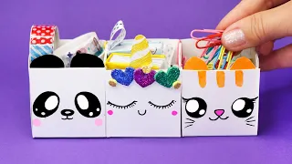 DIY Милый ОРГАНАЙЗЕР своими руками ИЗ БУМАГИ!  Back to School Desk Organizer DIY Kawaii