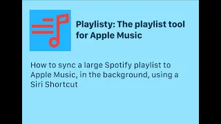 Sync large Spotify playlists to Apple Music, in the background
