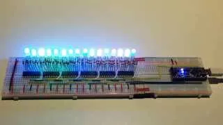 Controlling 16 RGB LEDs with only 3 Arduino pins, using 6 595 shift registers