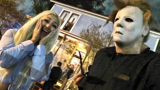 Halloween Night 2022 In South Pasadena / Haddonfield - Michael Myers Overload & INSIDE Movie House