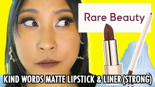 NEW Rare Beauty Matte Lipstick & Lip liner in shade STRONG | Perfect Brown Lipstick Shade!