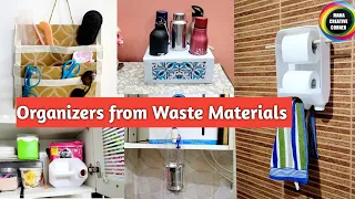 7 Ideas for simple & free Organizers for Home & Kitchen | DIY Organizers from waste materials |