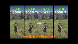RTX 3050 vs RTX 3050 Ti vs GTX 1650 vs GTX 1650 Ti - Gaming Test - How Big is the Difference?