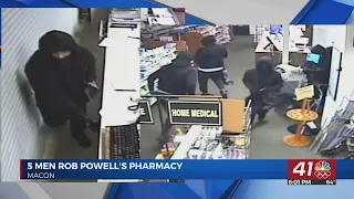 Five suspects wanted for burglary of Powell's Pharmacy