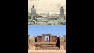 Photos of Tiwanaku - Before and After Reconstruction in the 1960's