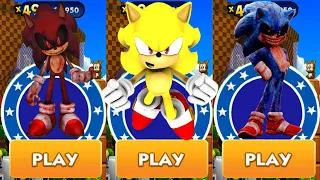 Sonic Dash - Red Sonic.EXE vs Super Sonic vs Sonic.EXE defeat All Bosses Zazz Eggman All Characters