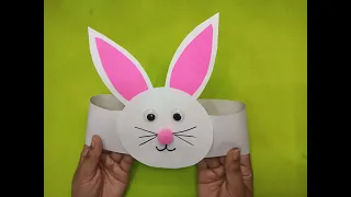 How To Make Paper Bunny Headband | Bunny Headband Rabbit Crown #easterbunny #papercrown #kidscraft