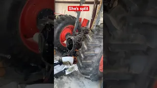 Breaking a tractor in half to change pto clutch ! #mechanic #farm #broken