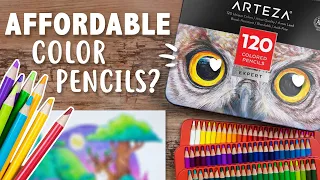 FINALLY TRYING THESE! Are They Affordable? - Arteza Expert 120 Color Pencils Review