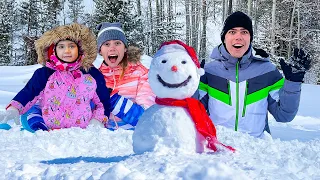 Nastya and a fun family trip in a New Year's story