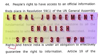 @30 wpm || English Legal Judgement Audio || Typing dictation for beginners  || KVS, SSC, UPPCL, LDC