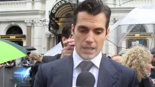 Henry Cavill gets a little angry with us at the Man of Steel Premiere