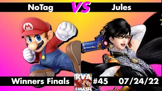 RVA Smash #45: NoTag (Mario) vs Jules (Bayonetta) - WINNERS FINALS - Smash Ultimate SSBU