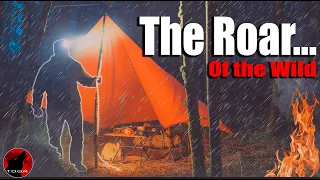 A Storm Approaches - Rain and Wind Storm Camp Adventure Under a Tarp With a Fire
