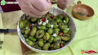 Olive Schiacciate Calabresi Condite -  Ricetta completa ed Originale Sfizi di Calabria