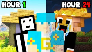 I Survived 24 HOURS in Minecraft TRIO EDITION! [FULL MOVIE]