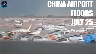 China, Helicopters and Airplanes being washed away in floods, July 2021