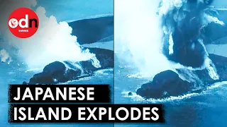 Aerial Footage of Massive Volcano Eruption in Japan