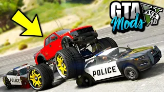 A FUGA INSANA DA POLICIA DE CAMINHÃO MONSTRO! ( INSANO DEMAIS ) - GTA 5 MODS