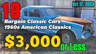 Bargain Classic Cars: 1960s American Classics Under $3000 On Facebook Marketplace