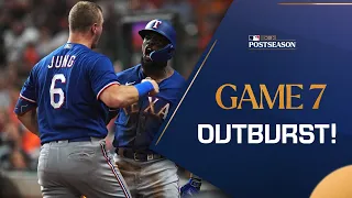 All 11 runs from the Rangers DOMINANT performance in ALCS Game 7. 😤