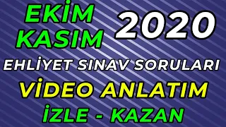 2020 - EKİM - KASIM Çıkmış Ehliyet Soruları - Ehliyet Sınav Soruları 2020 - 50 Soru