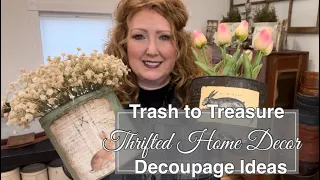 Thrifted Goodwill Trash to Treasure Decoupage Ideas for Spring