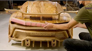 The final steps to perfect the wooden Bugatti Centodieci for my son