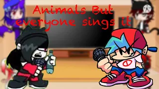 (New Intro) The Gacha Power Team React to: FNF animal but everyone sings it