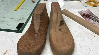 15.5cm shoe last making 1/3. Measuring. Making paper patterns. Prepare the wood. Roughing.[subtitle]