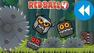 Red Ball 4 REVERSE - Roll, Taran, Boom Box Vs THREE BOSS 1 in All Maps | Red Ball 4 Gameplay