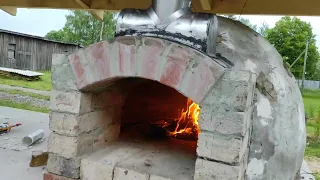 ПОМПЕЙСКАЯ ПЕЧЬ СВОИМИ РУКАМИ. первый дым.