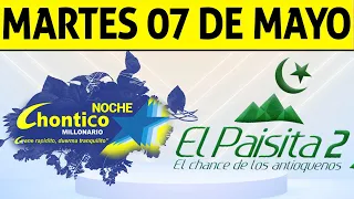 Resultados PAISITA y CHONTICO NOCHE del Martes 7 de Mayo de 2024  CHANCE 😱💰🚨